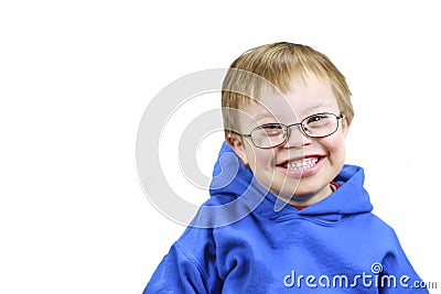 Little boy with Downs Syndrome Stock Photo