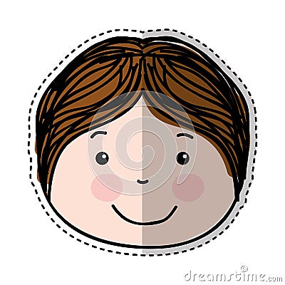 Little boy drawing isolated icon Vector Illustration