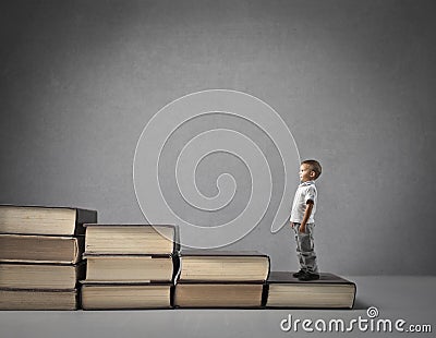 Little boy growing up Stock Photo