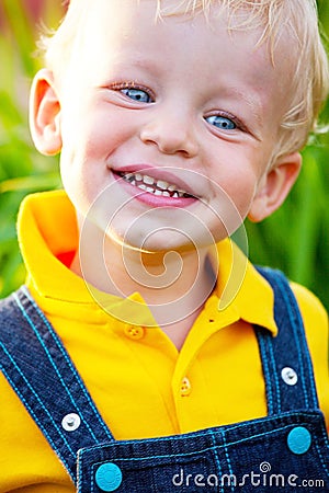 Little boy is happy Stock Photo