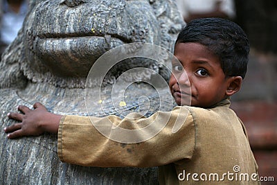 Little boy Kathmandu nepal Editorial Stock Photo