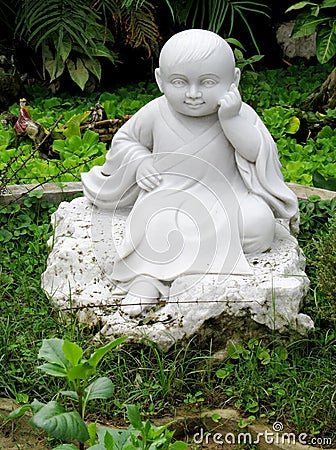 Little boy marble statue Stock Photo