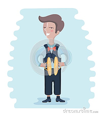 Little boy playing cymbals illustration Vector Illustration