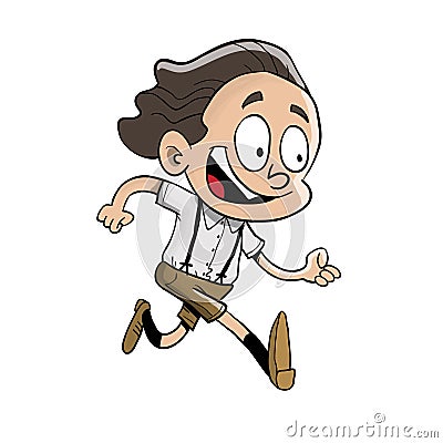 Little boy running with enthusiasm Stock Photo