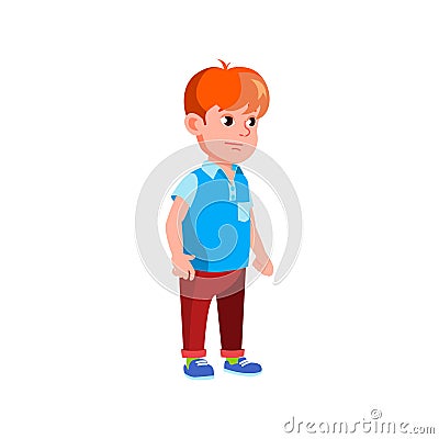 little boy staying in line for take food in school canteen cartoon vector Vector Illustration