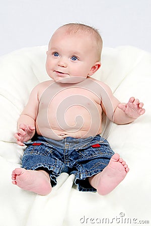 Little Boy taken Closeup Stock Photo