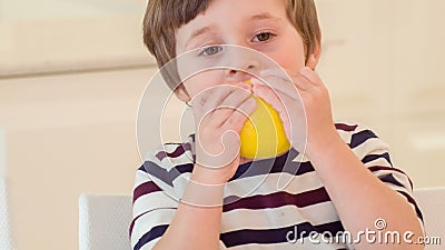 Son and Dad Eating Lemon Together Stock Video - Video of family, girl:  54232267