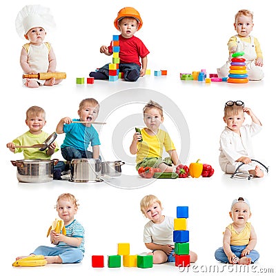Little boys 1-2 years old isolated Stock Photo