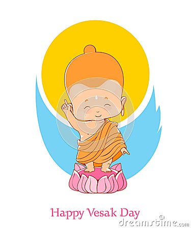 Little Buddha Birthday Vesak Day Stock Photo