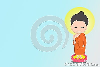 Little Buddha cartoon Stock Photo