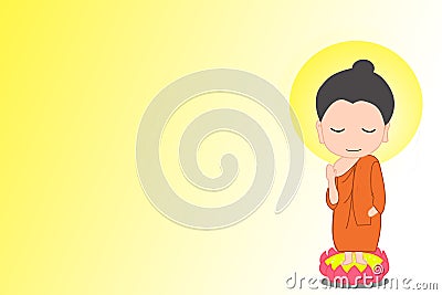 Little Buddha cartoon Stock Photo