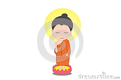 Little Buddha cartoon Stock Photo