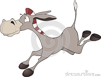 The little burro. Cartoon Vector Illustration