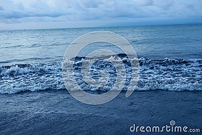 a little calm waves in beautiful blue sea Stock Photo