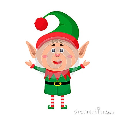 Little character funny elf in a suit. vector illustration Vector Illustration