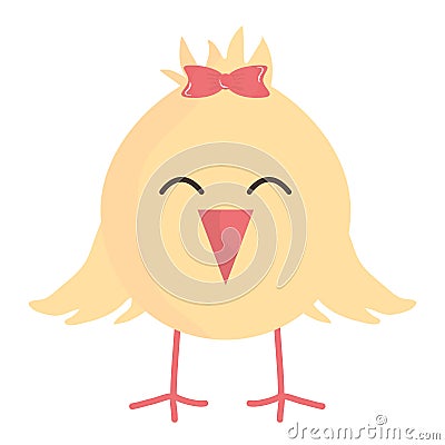 Little chick easter character Vector Illustration