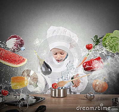 Little child chef Stock Photo