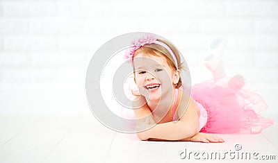 Little child girl dreams of becoming ballerina Stock Photo