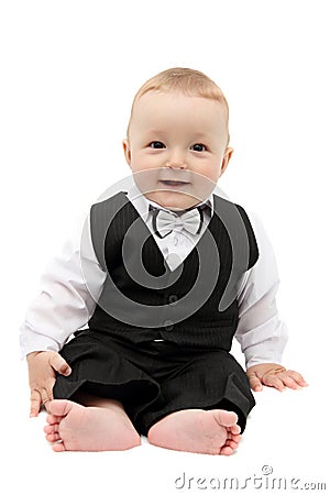 Little child in suit Stock Photo