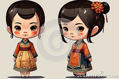 Little Chinese girl with big eyes and black hair Stock Photo