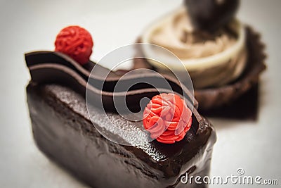 Little Chocolate Cake Stock Photo