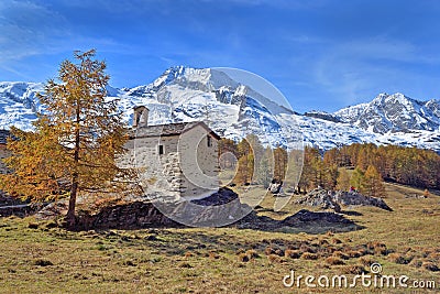 Little church in french alpine national park Stock Photo