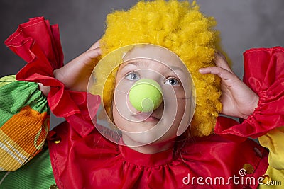 Little clown disappointed Stock Photo