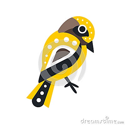 Little colorful bird cartoon character vector Illustration Vector Illustration