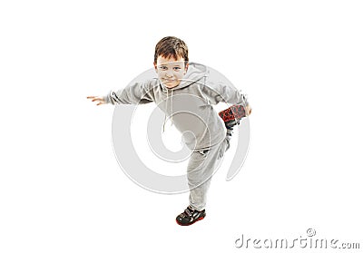 Little cool hip-hop boy in dance Stock Photo