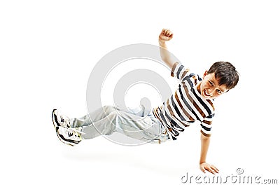 Little cool hip-hop boy in dance Stock Photo