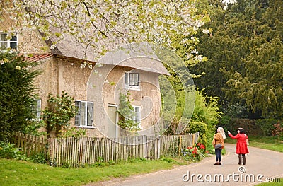 Little cottage down a country lane Editorial Stock Photo