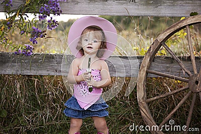 Little Cowgirl Stock Photo