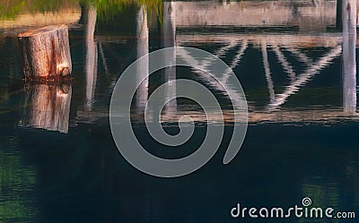 Little Crater Lake Reflecting Waters Stock Photo