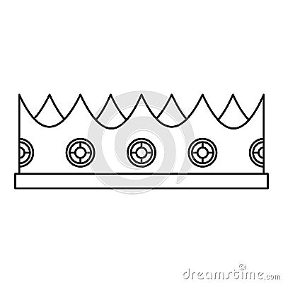 Little crown icon, outline style Vector Illustration