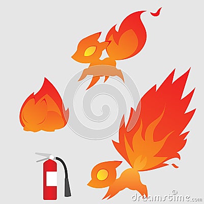 Little Curious Fire Fox Vector Illustration