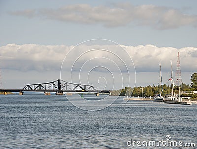 The Little Current swing bridge Editorial Stock Photo