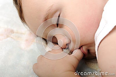 Little cute baby sleeping Stock Photo