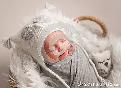 Little cute baby sweetly sleeping Stock Photo