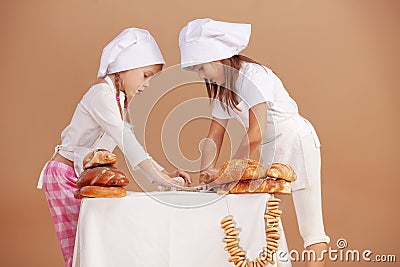 Little cute bakers Stock Photo