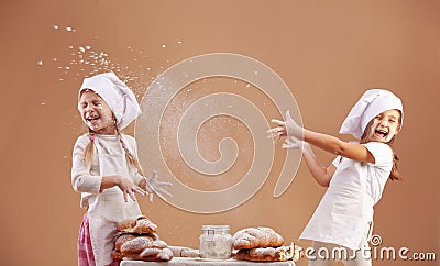 Little cute bakers Stock Photo