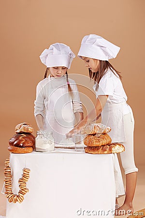 Little cute bakers Stock Photo