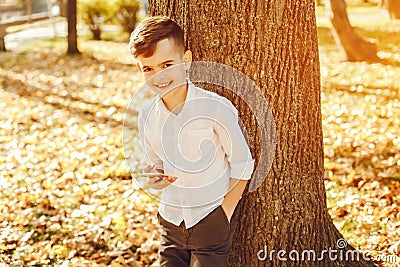 Boy in a park Stock Photo