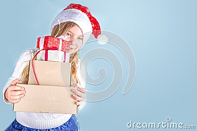 Woman hands write Christmas letter Stock Photo