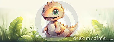 little cute dinosaur illustration cartoon character Cartoon Illustration