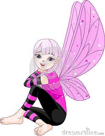 Little cute emo fairy Vector Illustration