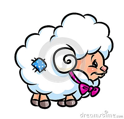 Little cute sheep cartoon Cartoon Illustration