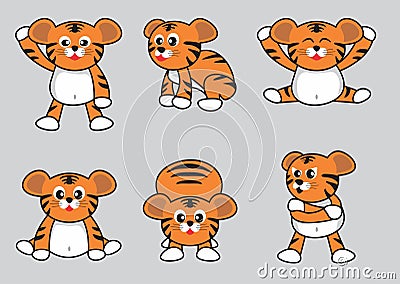 little cute tiger print vector Vector Illustration