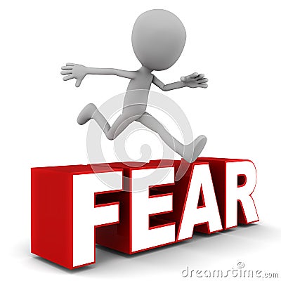 Overcome fear Stock Photo