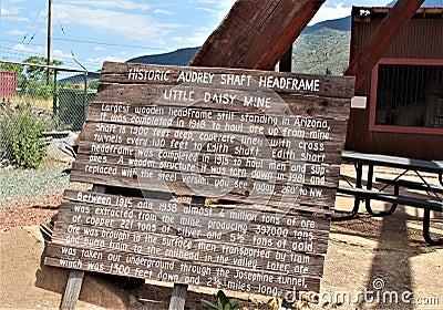 Little Daisy Mine, Audrey Shaft Head Frame, Jerome, Arizona, United States Stock Photo