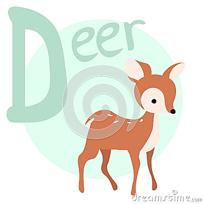 Letter of the alphabet D patterned deer Stock Photo